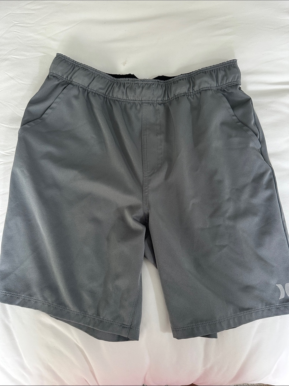 Hurley Gray Elastic-Waist Active Shorts